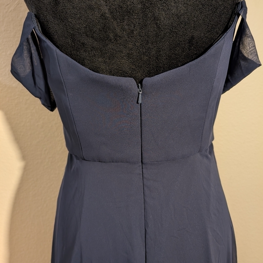 AFTER SIX Women’s Off the Shoulder Evening Gown Navy Blue Size 6 R NWOT - Picture 8 of 11